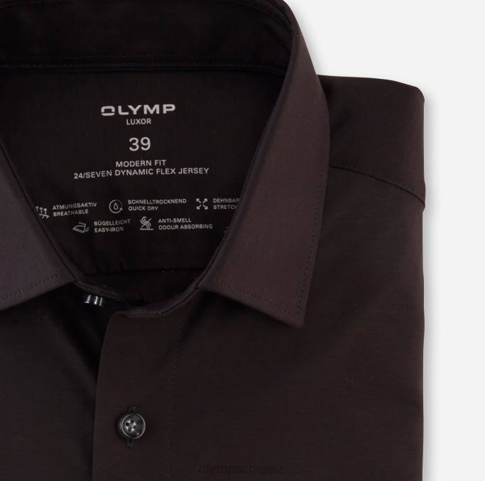 OLYMP Luxor 24/Seven Modern Fit, Businesshemd, Langarm extra lang, New Kent, Schwarz LBD81426 Kleidung