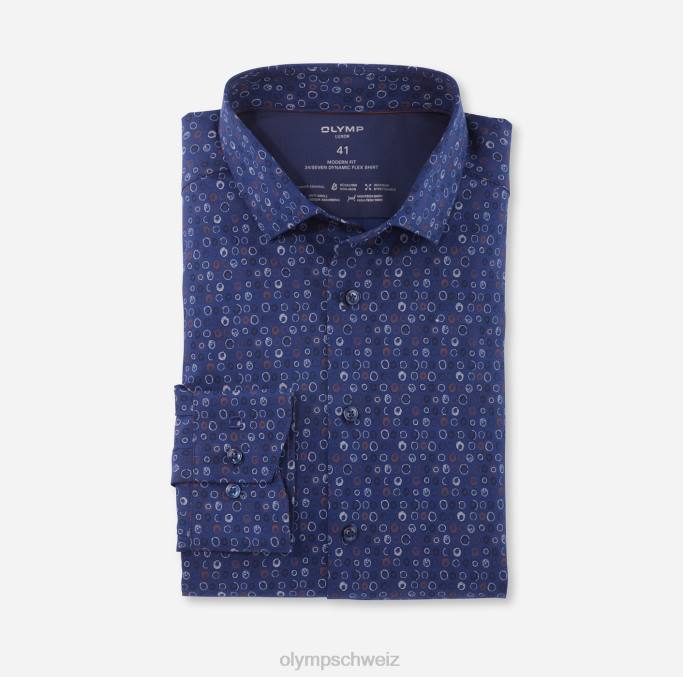 OLYMP Luxor 24/Seven Modern Fit, Businesshemd, Modern Kent, Rotbraun LBD81288 Kleidung