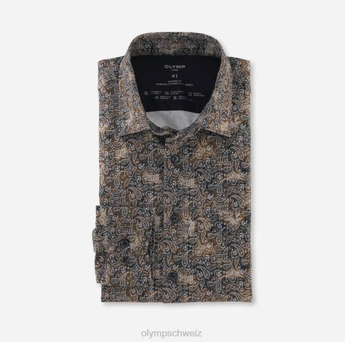 OLYMP Luxor 24/Seven Modern Fit, Businesshemd, New Kent, Braun LBD81215 Kleidung