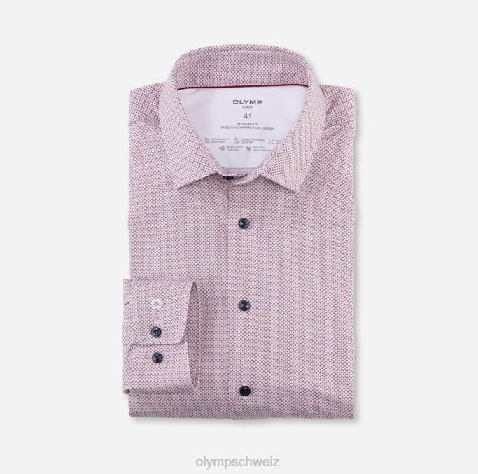 OLYMP Luxor 24/Seven Modern Fit, Businesshemd, New Kent, Dunkelrot LBD81122 Kleidung