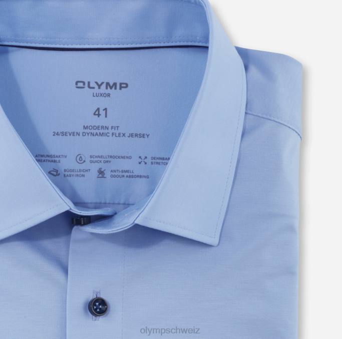OLYMP Luxor 24/Seven Modern Fit, Businesshemd, New Kent, Hellblau LBD8967 Kleidung