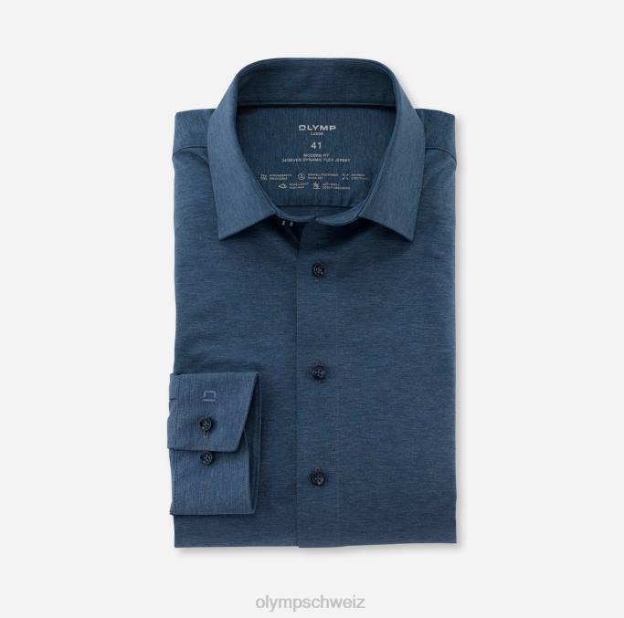 OLYMP Luxor 24/Seven Modern Fit, Businesshemd, New Kent, Rauchblau LBD8975 Kleidung