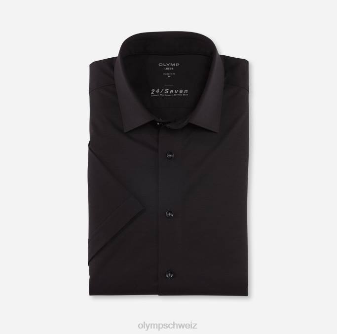 OLYMP Luxor 24/Seven Modern Fit, Businesshemd, New Kent, Schwarz LBD8976 Kleidung