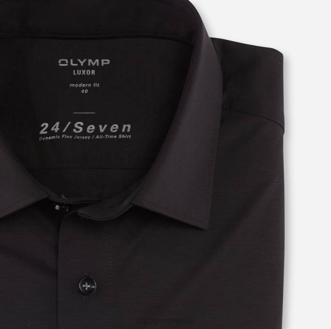 OLYMP Luxor 24/Seven Modern Fit, Businesshemd, New Kent, Schwarz LBD8976 Kleidung