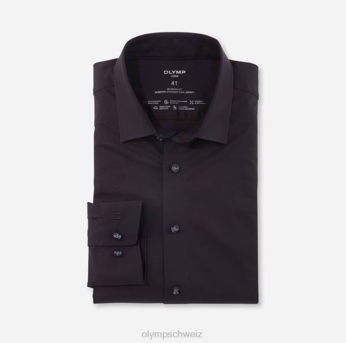 OLYMP Luxor 24/Seven Modern Fit, Businesshemd, New Kent, Schwarz LBD8979 Kleidung