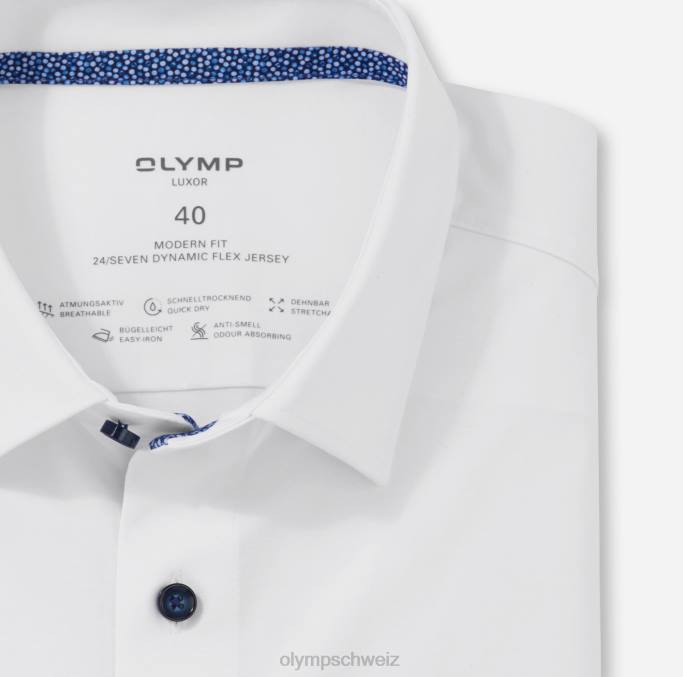 OLYMP Luxor 24/Seven Modern Fit, Businesshemd, New Kent, Weiß LBD81069 Kleidung