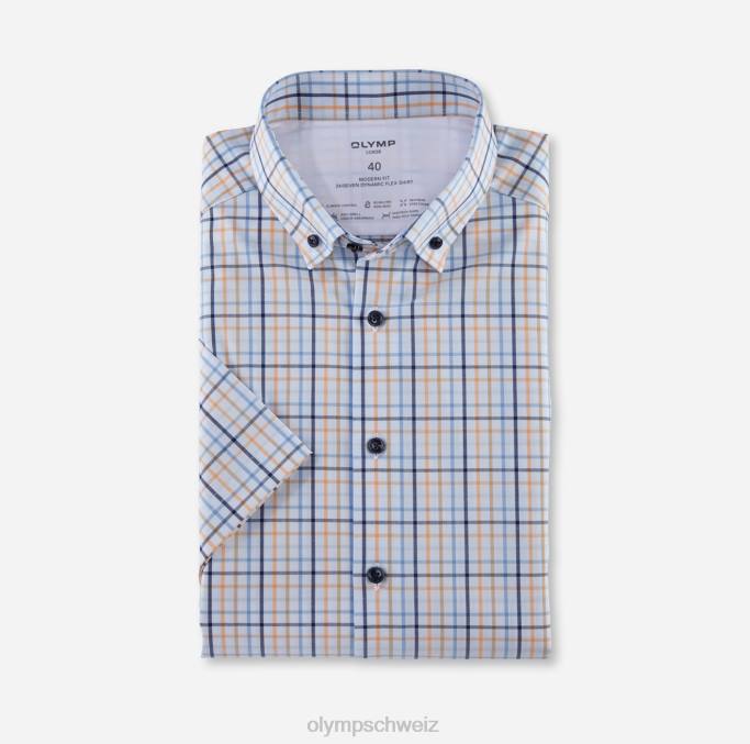 OLYMP Luxor 24/seven Modern Fit, Businesshemd, Button-Down, Mandarine LBD81158 Kleidung