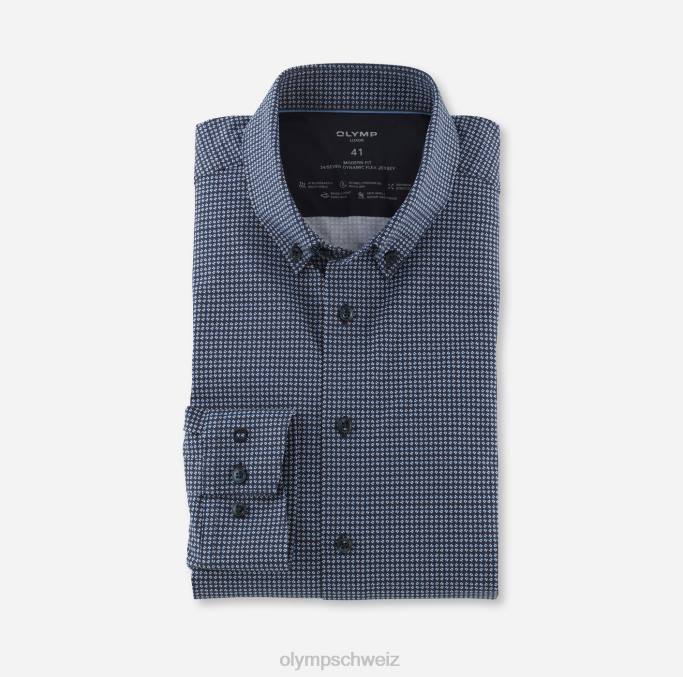 OLYMP Luxor 24/seven Modern Fit, Businesshemd, Button-Down, Marine LBD81077 Kleidung