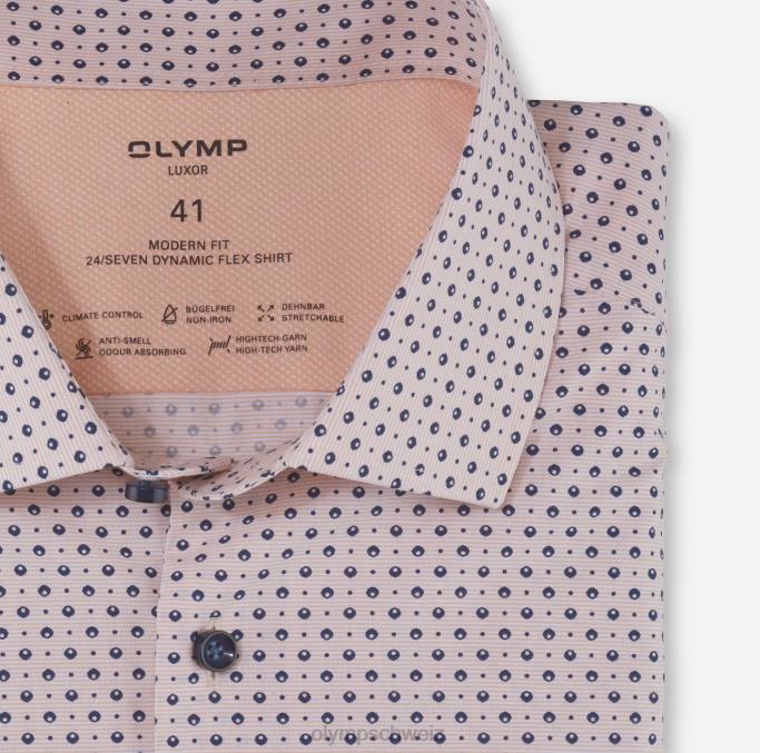 OLYMP Luxor 24/seven Modern Fit, Businesshemd, Global Kent, Mandarine LBD81166 Kleidung
