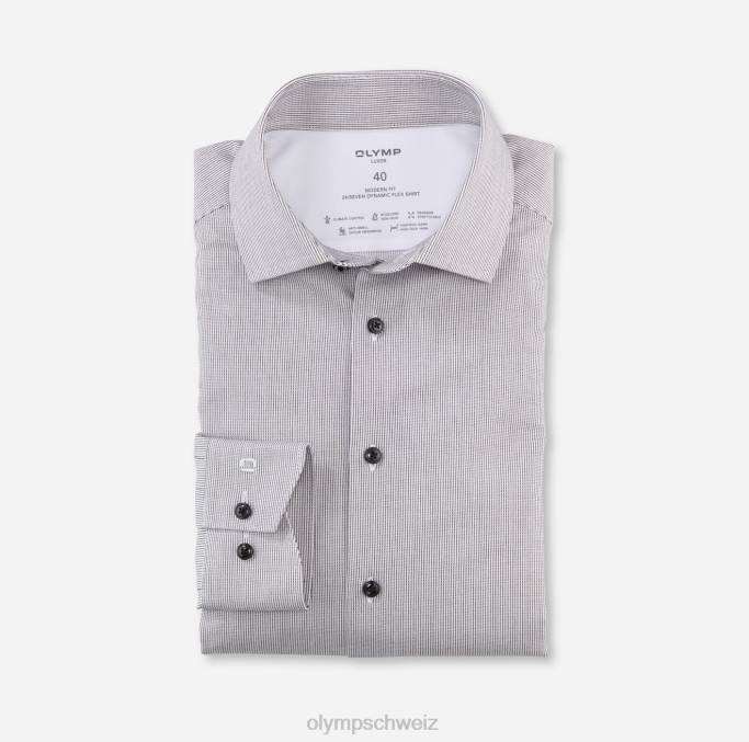 OLYMP Luxor 24/seven Modern Fit, Businesshemd, Global Kent, Schwarz LBD81066 Kleidung