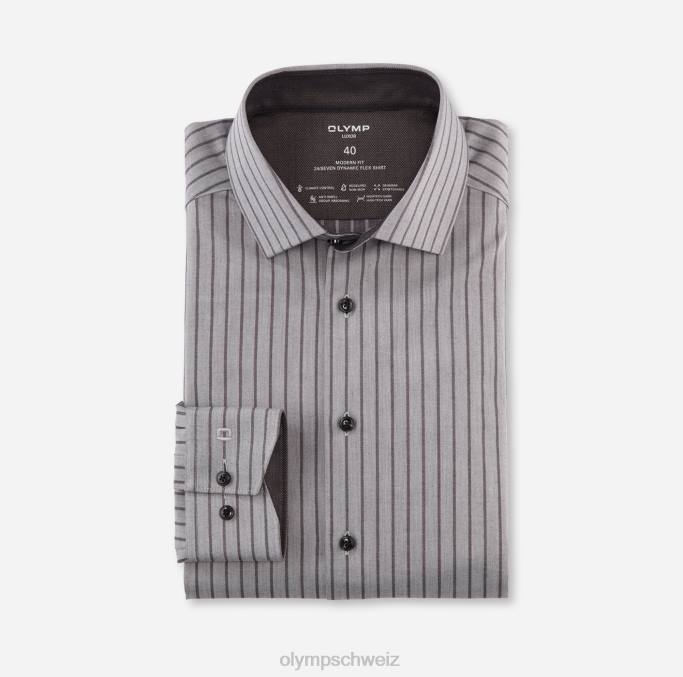 OLYMP Luxor 24/seven Modern Fit, Businesshemd, Global Kent, Schwarz LBD81067 Kleidung