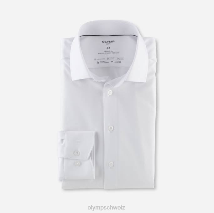 OLYMP Luxor 24/seven Modern Fit, Businesshemd, Global Kent, Weiß LBD8953 Kleidung