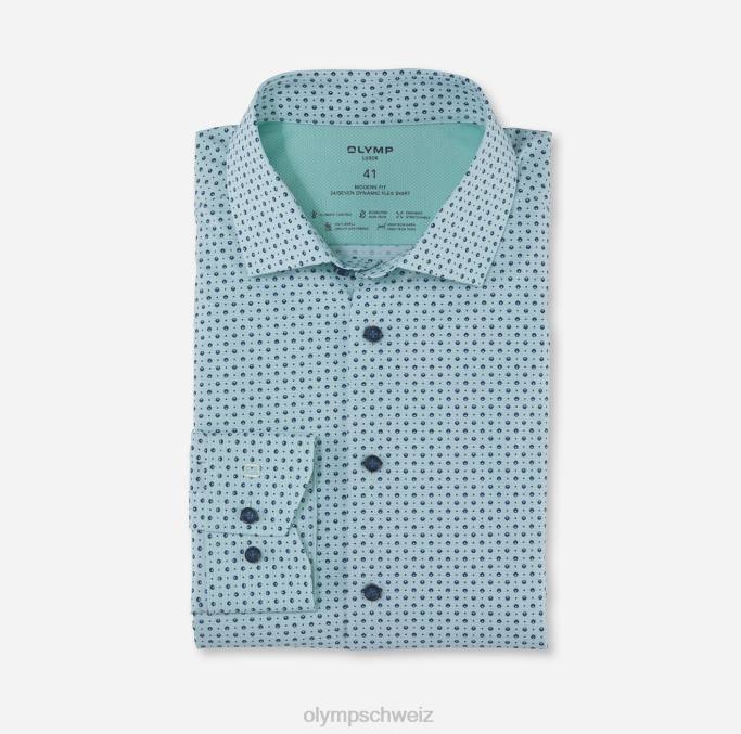 OLYMP Luxor 24/seven Modern Fit, Businesshemd, Global Kent, hellgrün LBD81218 Kleidung