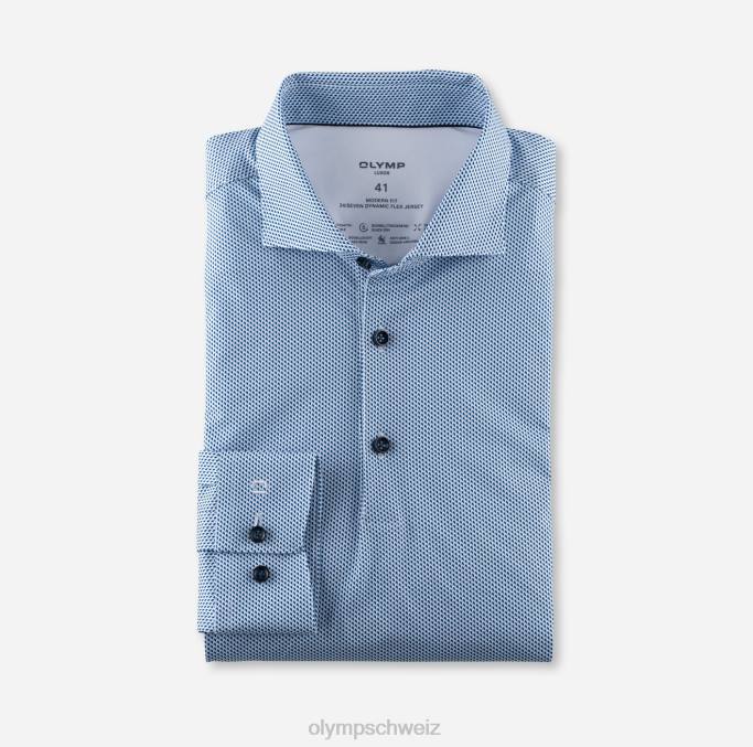 OLYMP Luxor 24/seven Modern Fit, Businesshemd, Kent, Blau LBD81106 Kleidung
