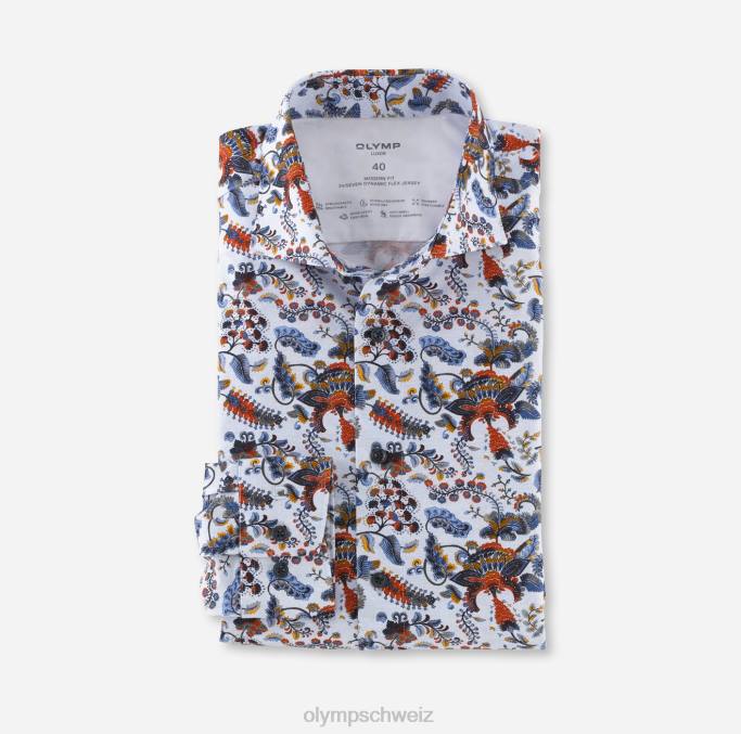 OLYMP Luxor 24/seven Modern Fit, Businesshemd, Kent, Blau LBD81211 Kleidung