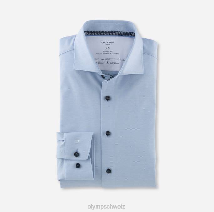 OLYMP Luxor 24/seven Modern Fit, Businesshemd, Kent, Blau LBD81257 Kleidung