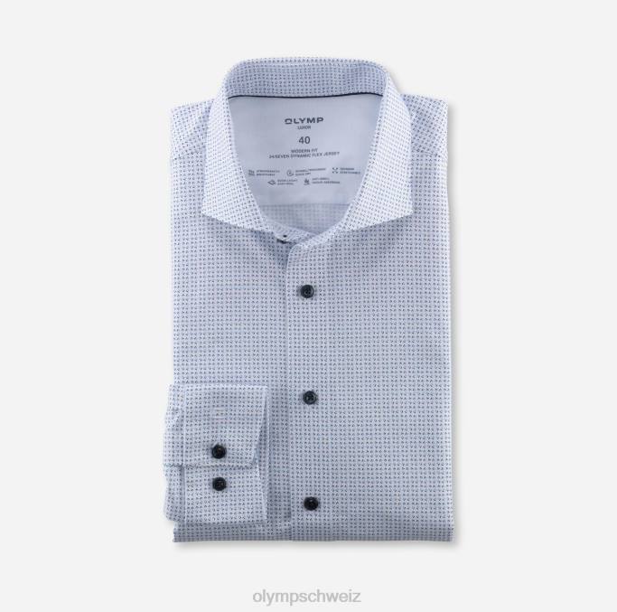 OLYMP Luxor 24/seven Modern Fit, Businesshemd, Kent, Blau LBD8941 Kleidung