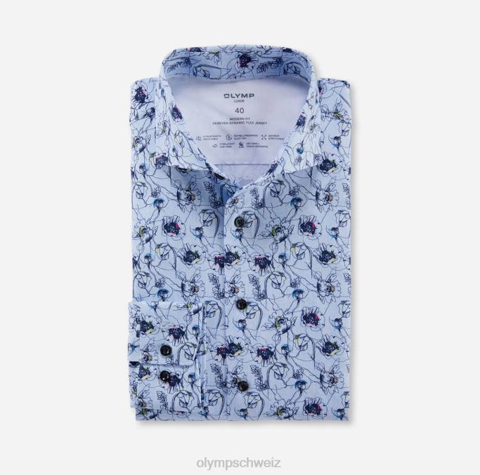 OLYMP Luxor 24/seven Modern Fit, Businesshemd, Kent, Blau LBD8946 Kleidung