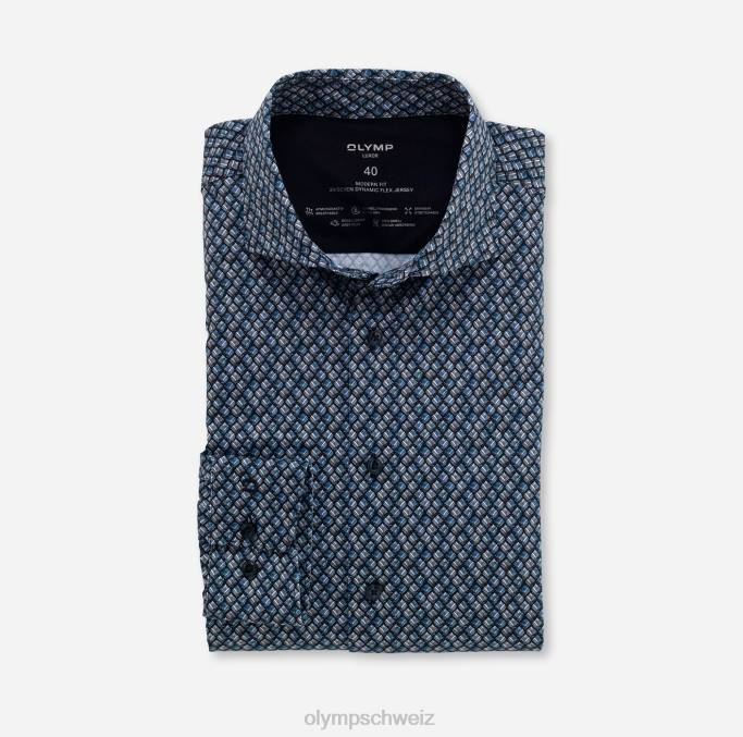 OLYMP Luxor 24/seven Modern Fit, Businesshemd, Kent, Marine LBD81342 Kleidung