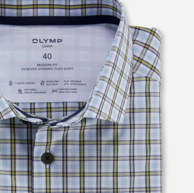 OLYMP Luxor 24/seven Modern Fit, Businesshemd, Modern Kent, Limette LBD8995 Kleidung