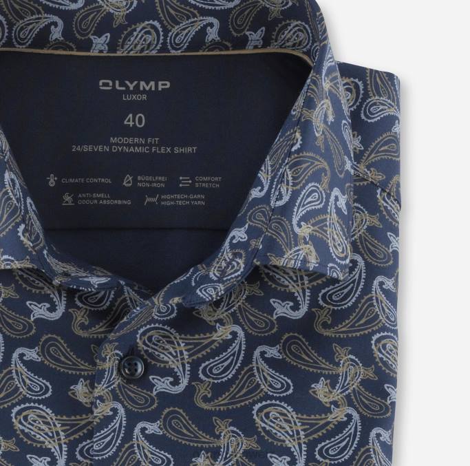 OLYMP Luxor 24/seven Modern Fit, Businesshemd, Modern Kent, Natur LBD81197 Kleidung