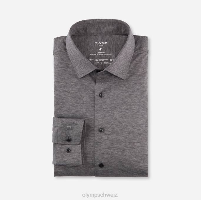 OLYMP Luxor 24/seven Modern Fit, Businesshemd, New Kent, Anthrazit LBD81012 Kleidung