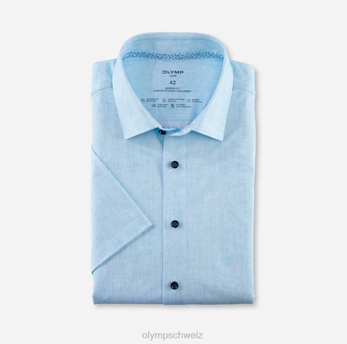 OLYMP Luxor 24/seven Modern Fit, Businesshemd, New Kent, Aqua LBD81234 Kleidung