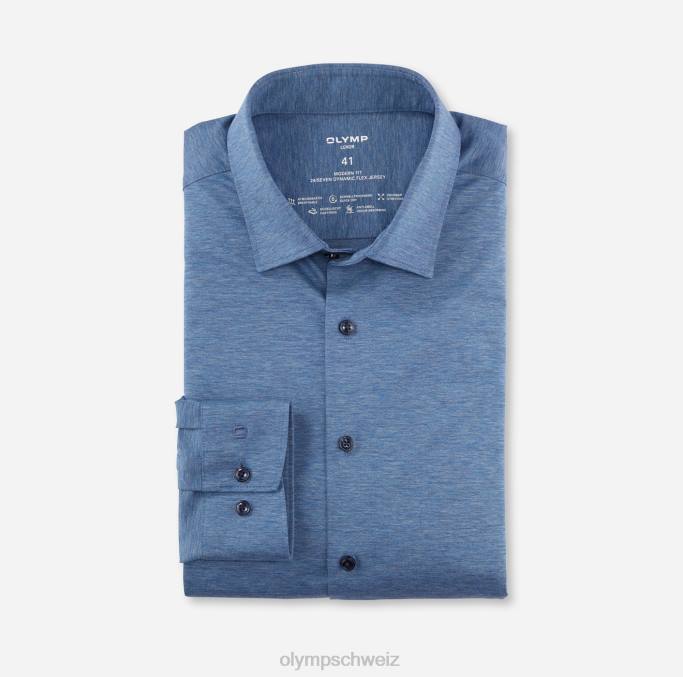 OLYMP Luxor 24/seven Modern Fit, Businesshemd, New Kent, Blau LBD81078 Kleidung