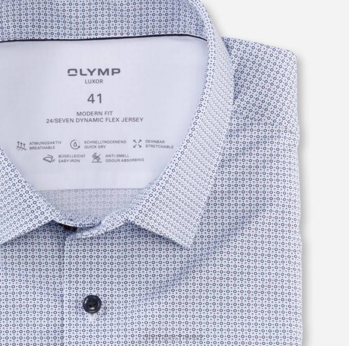 OLYMP Luxor 24/seven Modern Fit, Businesshemd, New Kent, Blau LBD81275 Kleidung