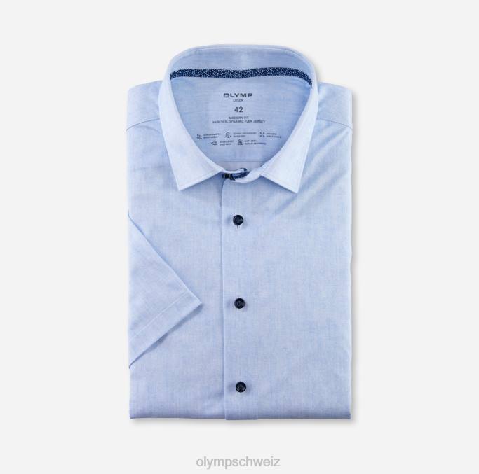 OLYMP Luxor 24/seven Modern Fit, Businesshemd, New Kent, Blau LBD8915 Kleidung