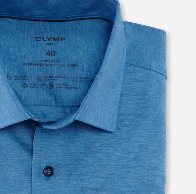 OLYMP Luxor 24/seven Modern Fit, Businesshemd, New Kent, Blau LBD8917 Kleidung