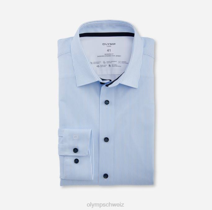 OLYMP Luxor 24/seven Modern Fit, Businesshemd, New Kent, Blau LBD8997 Kleidung