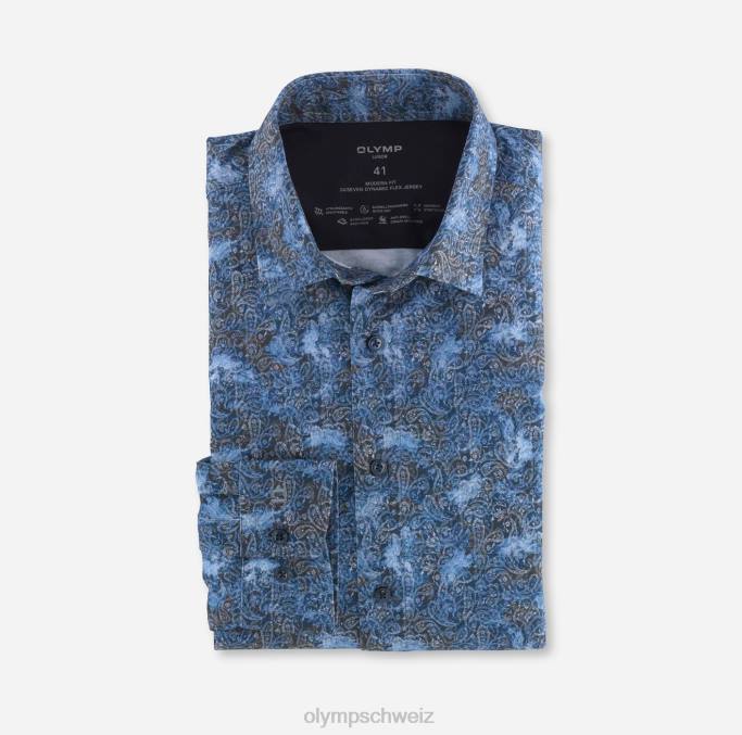OLYMP Luxor 24/seven Modern Fit, Businesshemd, New Kent, Marine LBD81303 Kleidung