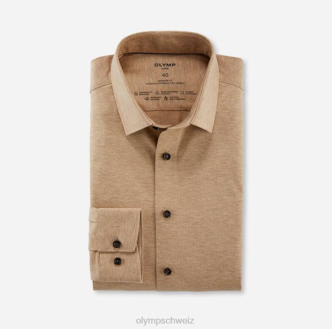 OLYMP Luxor 24/seven Modern Fit, Businesshemd, New Kent, Natur LBD81262 Kleidung