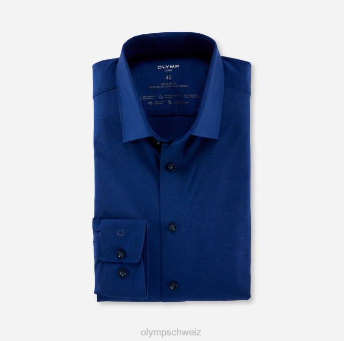 OLYMP Luxor 24/seven Modern Fit, Businesshemd, New Kent, Royal LBD81188 Kleidung