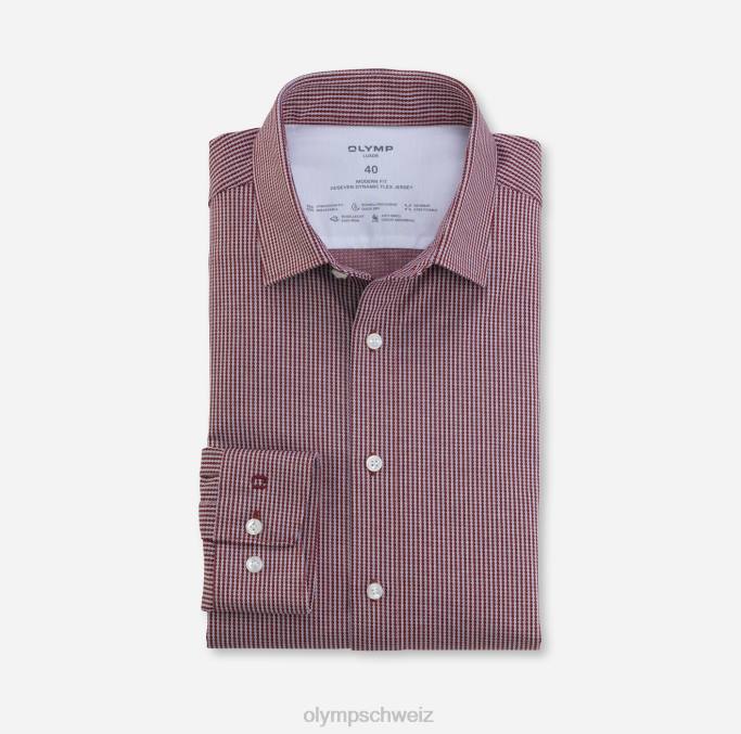 OLYMP Luxor 24/seven Modern Fit, Businesshemd, New Kent, rot LBD81330 Kleidung