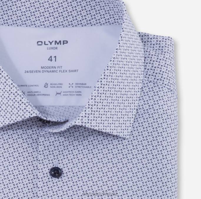 OLYMP Luxor 24/seven Modern Fit, Businesshemd, extra kurzarm, Global Kent, Taupe LBD81459 Kleidung