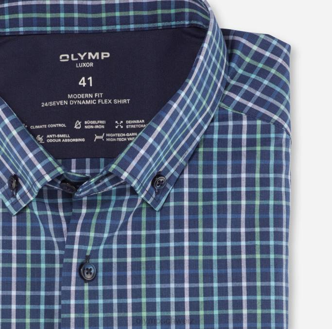 OLYMP Luxor 24/seven modern fit, Businesshemd, Button-Down, hellgrün LBD81221 Kleidung