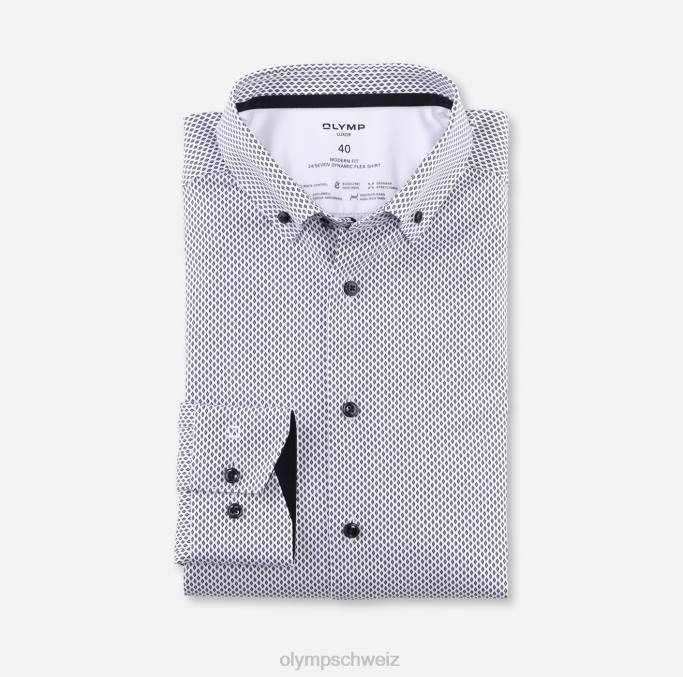 OLYMP Luxor 24/seven modern fit, Businesshemd, Button-Down, schwarz LBD81064 Kleidung