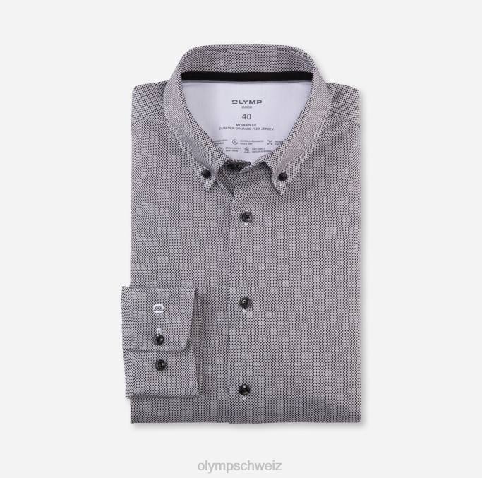 OLYMP Luxor 24/seven modern fit, Businesshemd, Button-Down, schwarz LBD81070 Kleidung