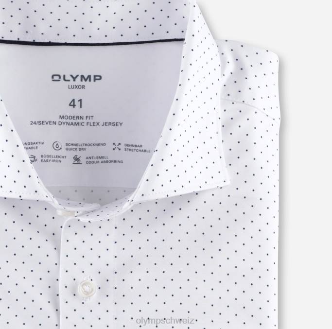 OLYMP Luxor 24/seven modern fit, Businesshemd, Langarm extra lang, Kent, weiß LBD81435 Kleidung