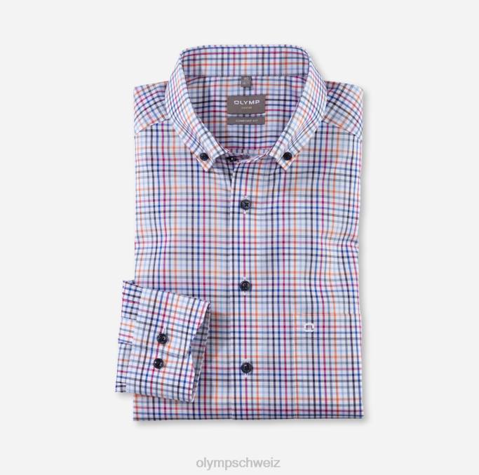 OLYMP Luxor Comfort Fit, Businesshemd, Button-Down, Orange LBD81498 Kleidung
