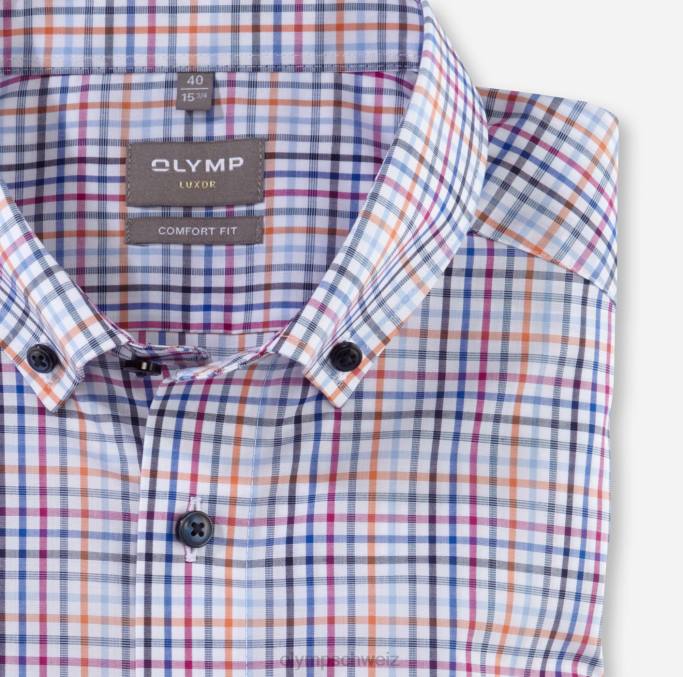 OLYMP Luxor Comfort Fit, Businesshemd, Button-Down, Orange LBD81498 Kleidung