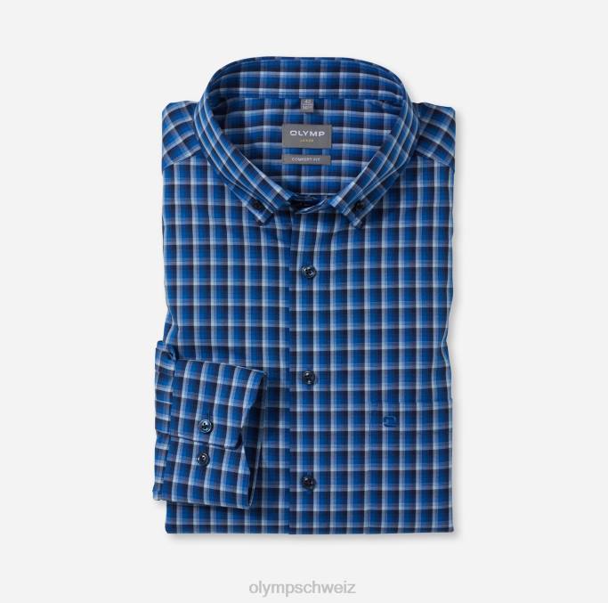 OLYMP Luxor Comfort Fit, Businesshemd, Button-Down, Royal LBD81521 Kleidung
