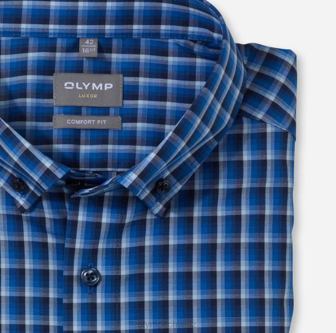 OLYMP Luxor Comfort Fit, Businesshemd, Button-Down, Royal LBD81521 Kleidung