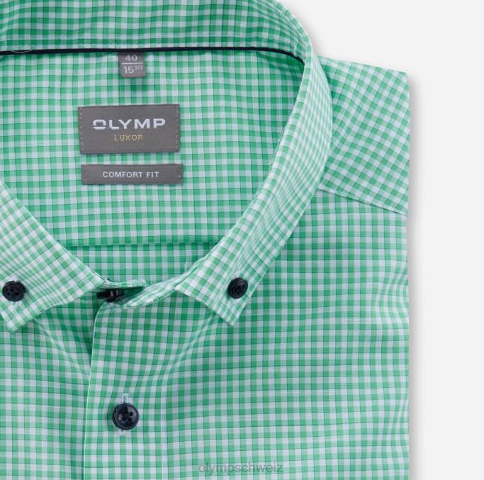 OLYMP Luxor Comfort Fit, Businesshemd, Button-Down, hellgrün LBD81535 Kleidung