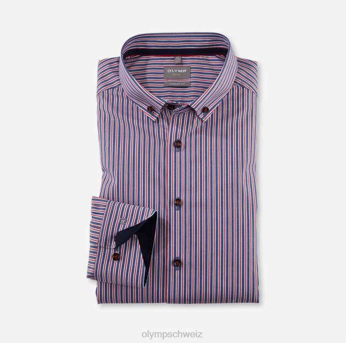 OLYMP Luxor Comfort Fit, Businesshemd, Button-Down, rot LBD81638 Kleidung