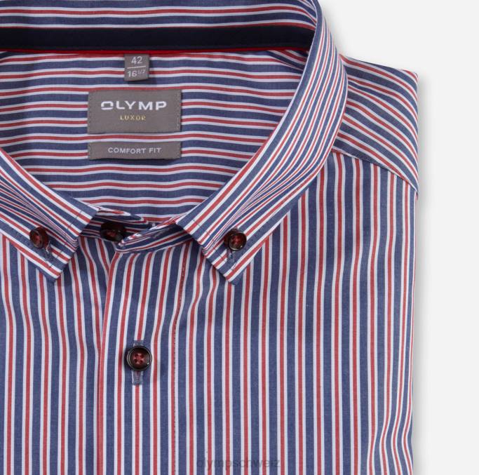 OLYMP Luxor Comfort Fit, Businesshemd, Button-Down, rot LBD81638 Kleidung