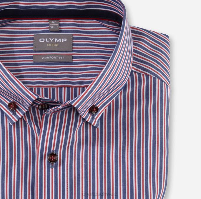 OLYMP Luxor Comfort Fit, Businesshemd, Button-Down, rot LBD81662 Kleidung