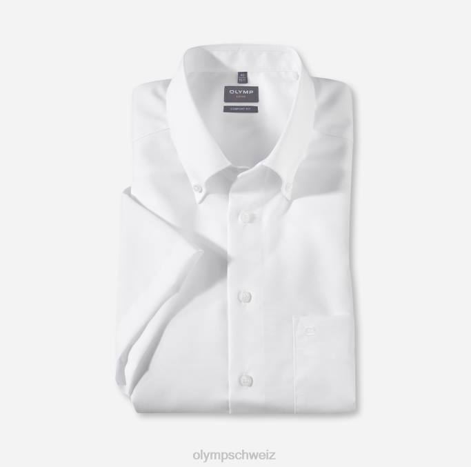 OLYMP Luxor Comfort Fit, Businesshemd, Button-Down, weiß LBD81674 Kleidung